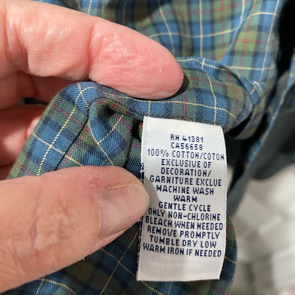 Ralph Lauren mens button down shirt size XL, blue plaid, cotton, good condition. - Picture 3 of 7